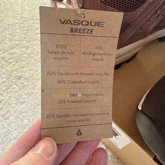Vasque Breeze 7755 Women’s Waterproof Hiking Boots 7 Brown VasqueDry Trail NWT - Picture 5 of 14
